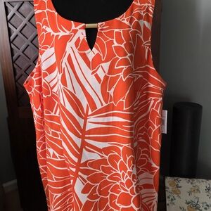 Ronni Nicole Orange Floral Asymmetrical Dress